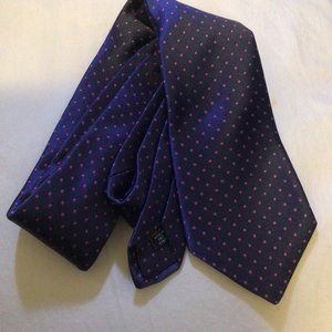IKE BEHAR Navy and Pink Polka Dotted Tie